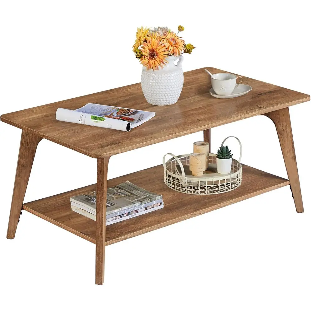 2-Tier Storage Coffee Table with Tapered Legs, Curved Design, 21.7x39.4x17.7 Inches, Easy Assembly, Espresso Brown
2-Tier Storage Coffee Table with Tapered Legs, Curved Design, 21.7x39.4x17.7 Inches, Easy Assembly, Espresso Brown
