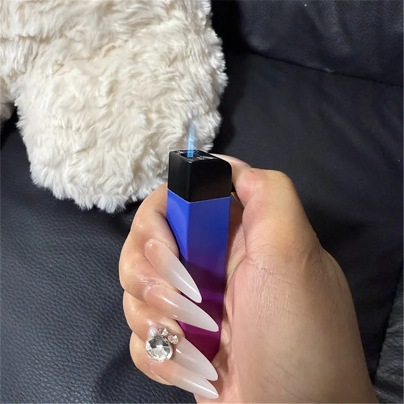 New Gradient Blue Flame Inflatable Lighter Metal Windproof Belt Perspective Window Gift Lighter Tool, Cigarette Accessories
New Gradient Blue Flame Inflatable Lighter Metal Windproof Belt Perspective Window Gift Lighter Tool, Cigarette Accessories