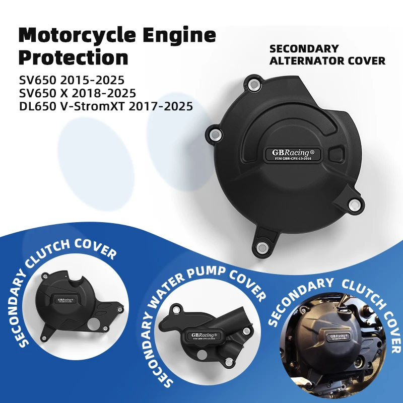 motorcycle GBRacing Secondary Engine Cover SET for SUZUKI SV650/SV650X/DL650 V-Strom XT 2015-2025 Alternator Clutch Pump Cover
motorcycle GBRacing Secondary Engine Cover SET for SUZUKI SV650/SV650X/DL650 V-Strom XT 2015-2025 Alternator Clutch Pump Cover