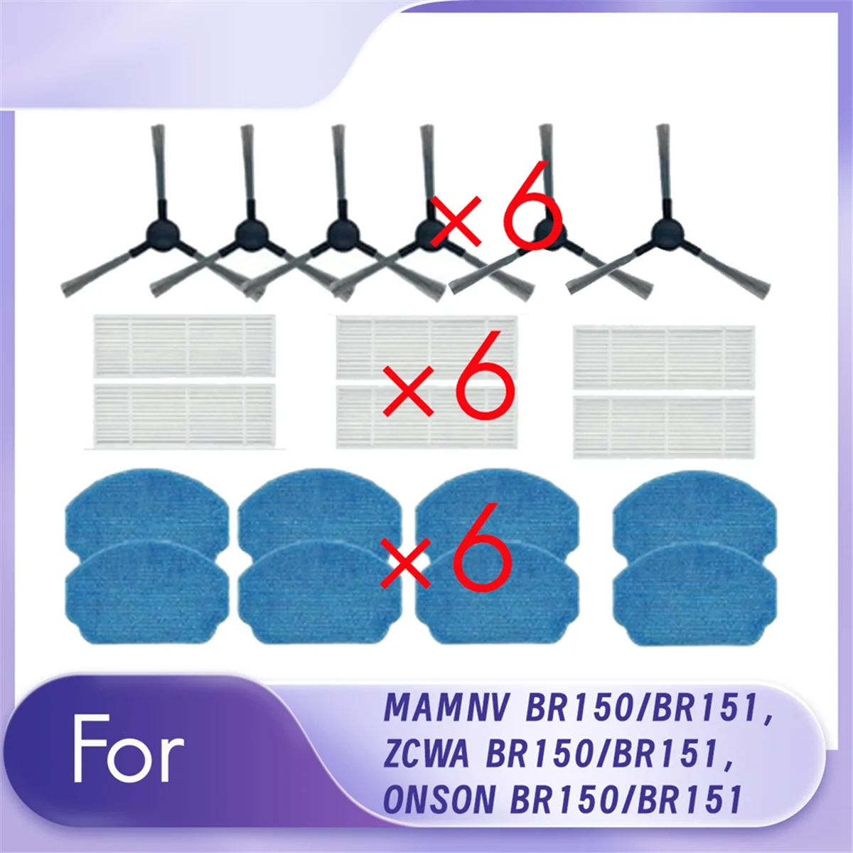 18 шт. для MAMNV BR150/BR151, ZCWA BR150/BR151, ONSON BR150/BR151, запасные комплекты аксессуаров для пылесоса M14K
18 шт. для MAMNV BR150/BR151, ZCWA BR150/BR151, ONSON BR150/BR151, запасные комплекты аксессуаров для пылесоса M14K
