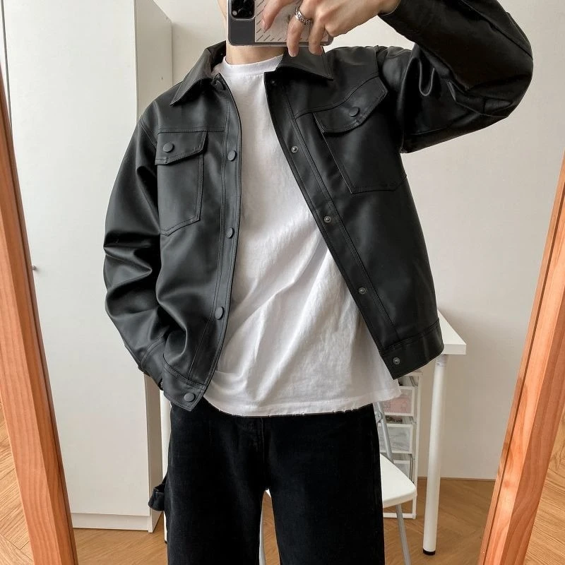 Мужская повседневная куртка из искусственной кожи, весенне-осенняя свободная куртка в корейском стиле, байкерское пальто, универсальная уличная одежда в стиле Харадзюку, наряд для пар
Мужская повседневная куртка из искусственной кожи, весенне-осенняя свободная куртка в корейском стиле, байкерское пальто, универсальная уличная одежда в стиле Харадзюку, наряд для пар