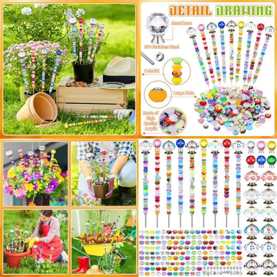 248 Pcs DIY Fairy Wand Kit Beaded Stakes with 12 Threaded Rod Nuts 6 Crystal Stopper Top 6 Ceramic Pumpkin Mushroom Top 212 Dia
248 Pcs DIY Fairy Wand Kit Beaded Stakes with 12 Threaded Rod Nuts 6 Crystal Stopper Top 6 Ceramic Pumpkin Mushroom Top 212 Dia