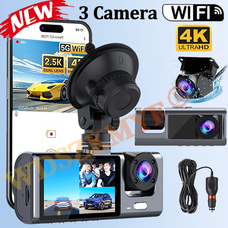 4K Car DVR 2/3Channel Front Inside Rear View Camera Voice WIFI Black Box DashCam for Cars Video Recorder Vehicle Car Accessories
4K Car DVR 2/3Channel Front Inside Rear View Camera Voice WIFI Black Box DashCam for Cars Video Recorder Vehicle Car Accessories