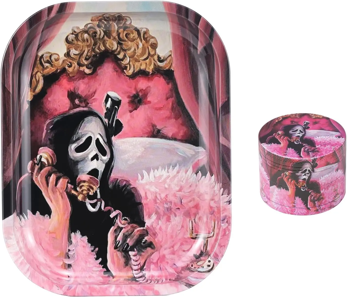 Набор для курения на Хэллоуин из 2 предметов, с поворотным подносом, измельчитель из алюминиевого сплава из 4 предметов, легко носить с собой и хранитью, вечеринка на Хэллоуин
Набор для курения на Хэллоуин из 2 предметов, с поворотным подносом, измельчитель из алюминиевого сплава из 4 предметов, легко носить с собой и хранитью, вечеринка на Хэллоуин