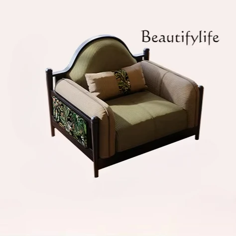 Fabric sofa French retro small apartment living room green corduroy three-person sofa
Fabric sofa French retro small apartment living room green corduroy three-person sofa