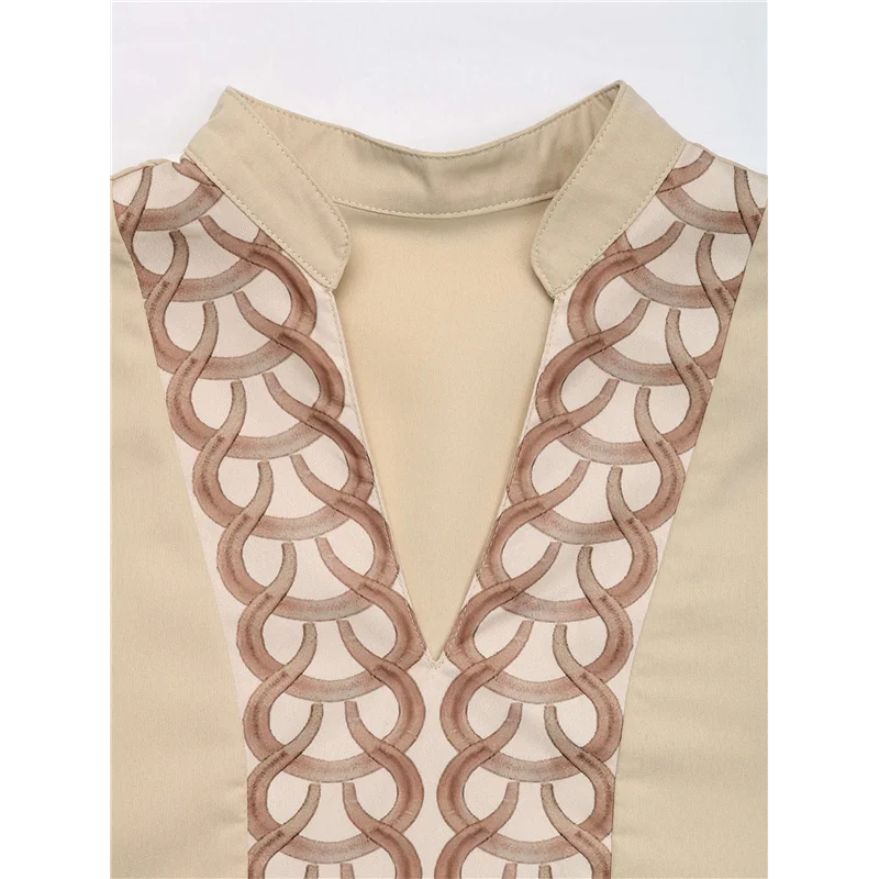 【SEE】Women's V-Neck Pleated Long Sleeve Office Top Retro Elegant Open-Front Circular Pattern Stand Collar Shirt
【SEE】Women's V-Neck Pleated Long Sleeve Office Top Retro Elegant Open-Front Circular Pattern Stand Collar Shirt