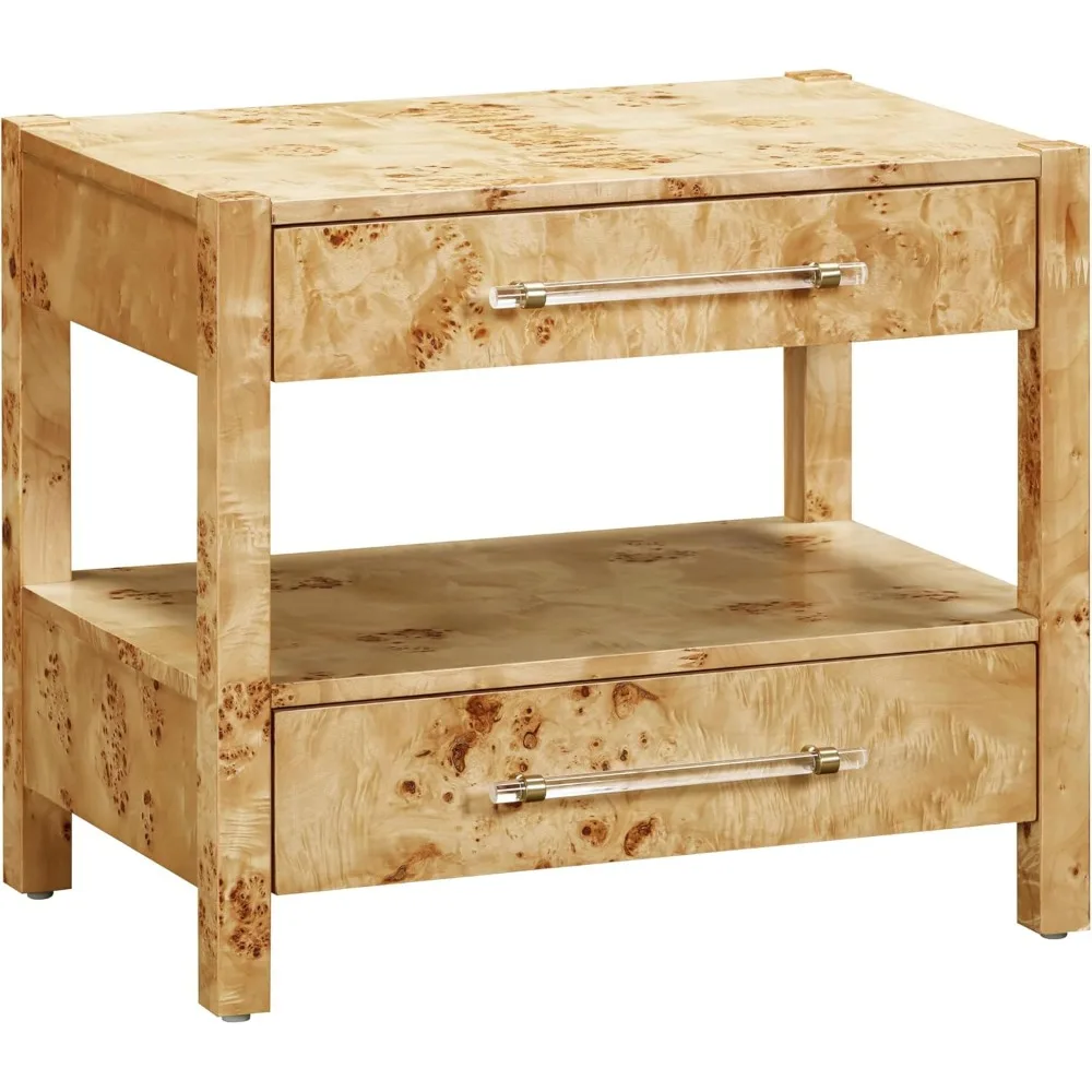 brandy's natural burl wood two-drawer 26" x 17" rectangular nightstand and storage end table
brandy's natural burl wood two-drawer 26" x 17" rectangular nightstand and storage end table
