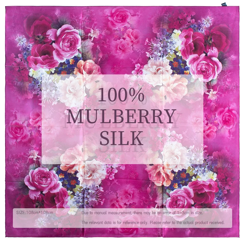 Luxury 100% Mulberry Silk Scarf for Women 108x108cm Large Square Shawl Soft Satin Purple Rose Floral Print
Luxury 100% Mulberry Silk Scarf for Women 108x108cm Large Square Shawl Soft Satin Purple Rose Floral Print