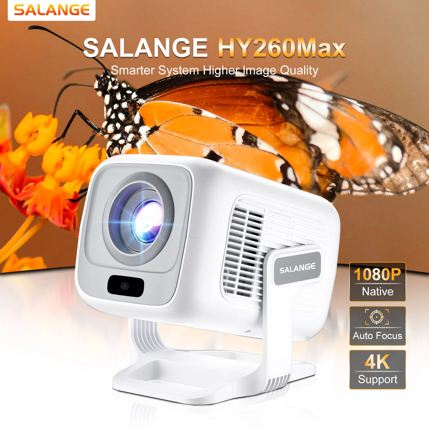Salange HY260 Max Projector 4K HD 1080P 340 ANSI BT5.4 Android 11 Dual WiFi 6 for 1920*1080P Cinema Home Theater Proyector
Salange HY260 Max Projector 4K HD 1080P 340 ANSI BT5.4 Android 11 Dual WiFi 6 for 1920*1080P Cinema Home Theater Proyector
