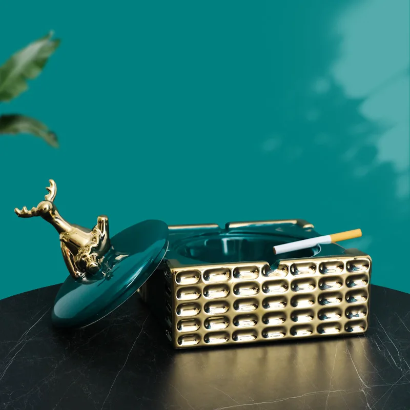 Creative Ashtray Windproof Ceramic Tabletop Ornaments Elk Living Room Office Home Decoration Cigarette Ashtray With Cover Lid
Creative Ashtray Windproof Ceramic Tabletop Ornaments Elk Living Room Office Home Decoration Cigarette Ashtray With Cover Lid