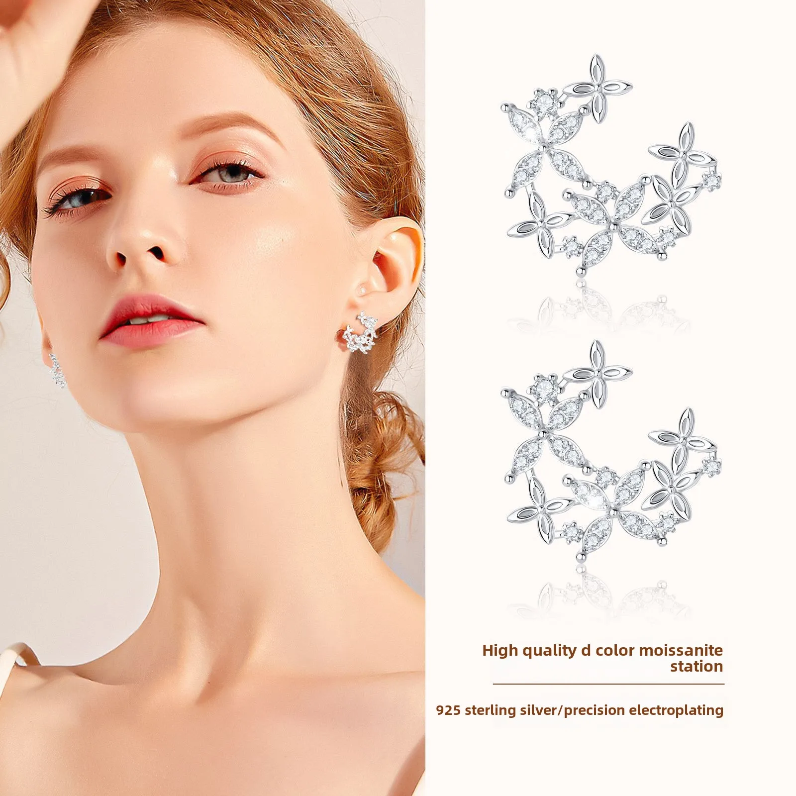 Dawn's Jewel Fashionaccessible Luxuryclassy Four-leaf Clover Asymmetrical Earrings Moissanite 925 Silver Plated 18k Gold
Dawn's Jewel Fashionaccessible Luxuryclassy Four-leaf Clover Asymmetrical Earrings Moissanite 925 Silver Plated 18k Gold