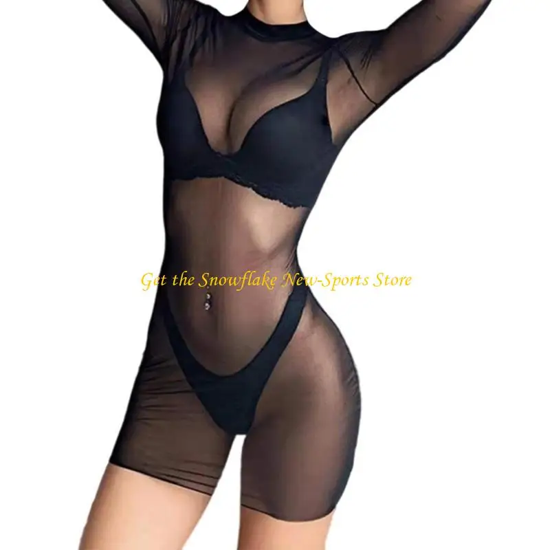 E56D Womens Perspective Beach Coverup Dress with Long Sleeve for Beach Parties Pool
E56D Womens Perspective Beach Coverup Dress with Long Sleeve for Beach Parties Pool