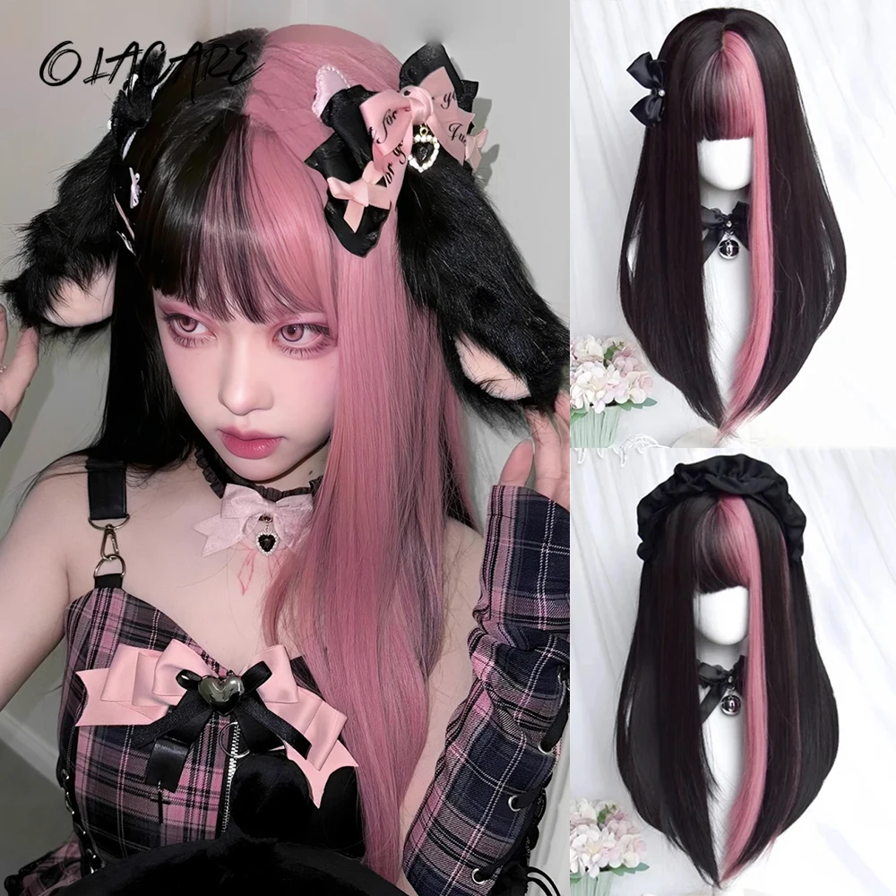 22Inch Synthetic Long Straight Brown Black Pink Wig with Bangs High Natural For Women Lolita Cosplay Daily Wear Music
22Inch Synthetic Long Straight Brown Black Pink Wig with Bangs High Natural For Women Lolita Cosplay Daily Wear Music