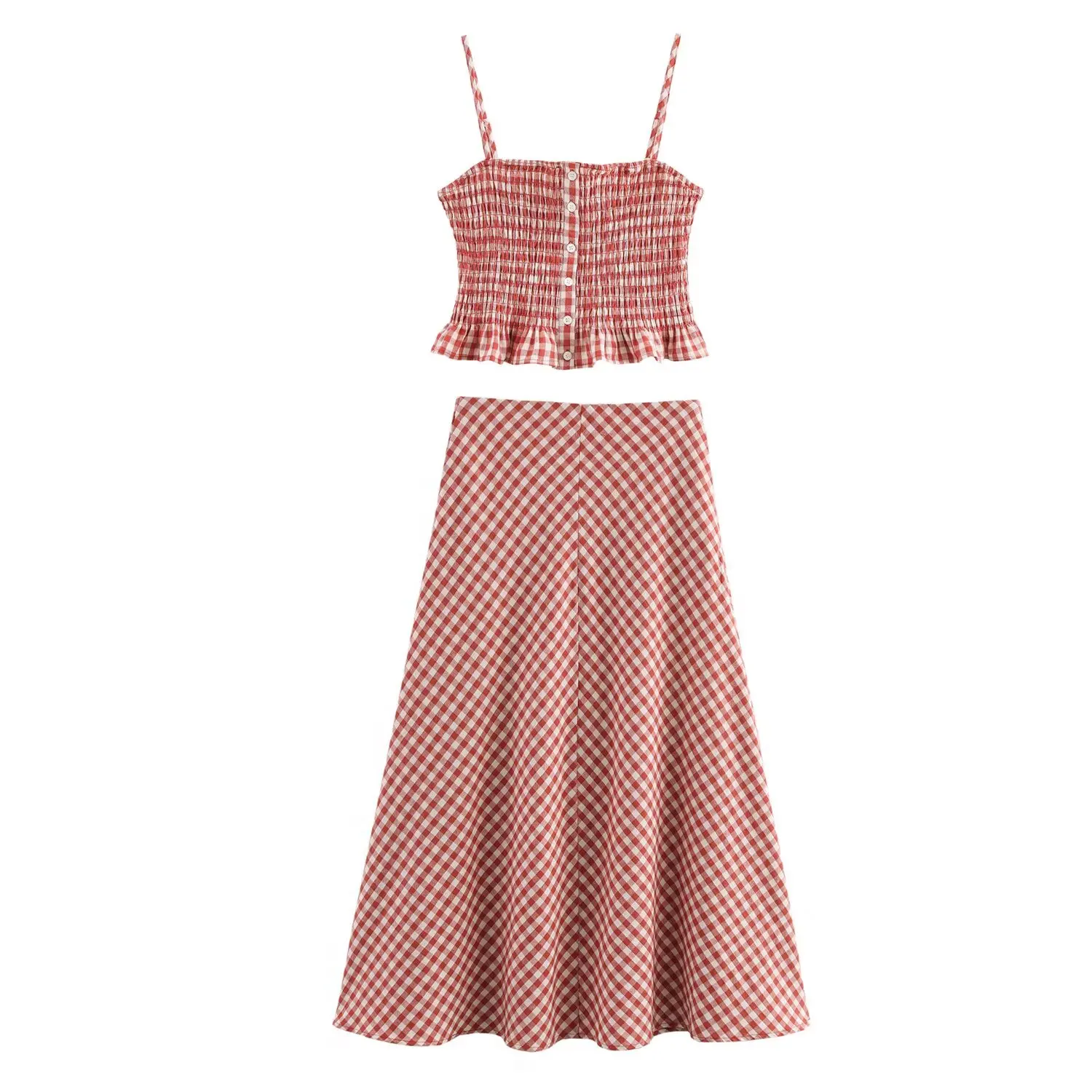 Women 2025 spring New Fashion Cropped chequered pattern Vest Vintage Backless Sleeveless Thin Straps Female Waistcoat Chic Tops 
Women 2025 spring New Fashion Cropped chequered pattern Vest Vintage Backless Sleeveless Thin Straps Female Waistcoat Chic Tops