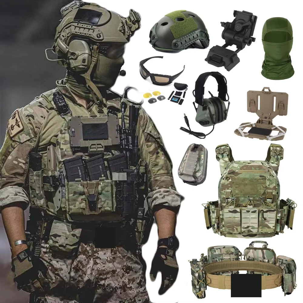 Tactical Full Set of Equipment With Helmet Belt Suit Vest Mobile Navigation Bracket Earphone for CS Hunting Shooting Cosplay
Tactical Full Set of Equipment With Helmet Belt Suit Vest Mobile Navigation Bracket Earphone for CS Hunting Shooting Cosplay