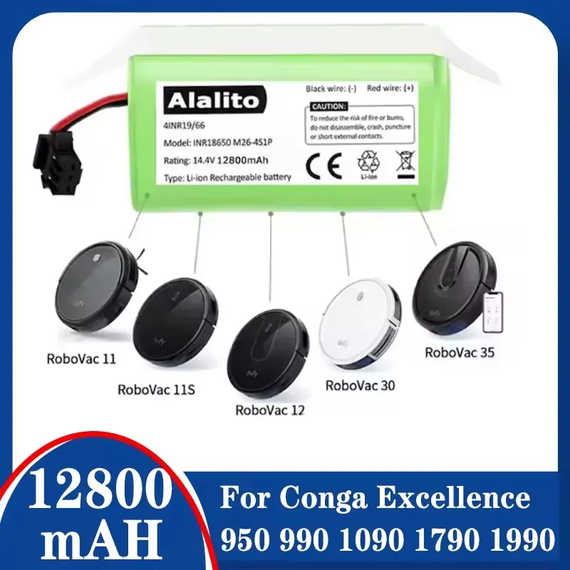 Original 14.4V 12800mAh Replacement Battery for Conga Excellent 990 1090 1790 1990 Deebot N79S N79 DN622 Robovac 11 Tesvor X500
Original 14.4V 12800mAh Replacement Battery for Conga Excellent 990 1090 1790 1990 Deebot N79S N79 DN622 Robovac 11 Tesvor X500