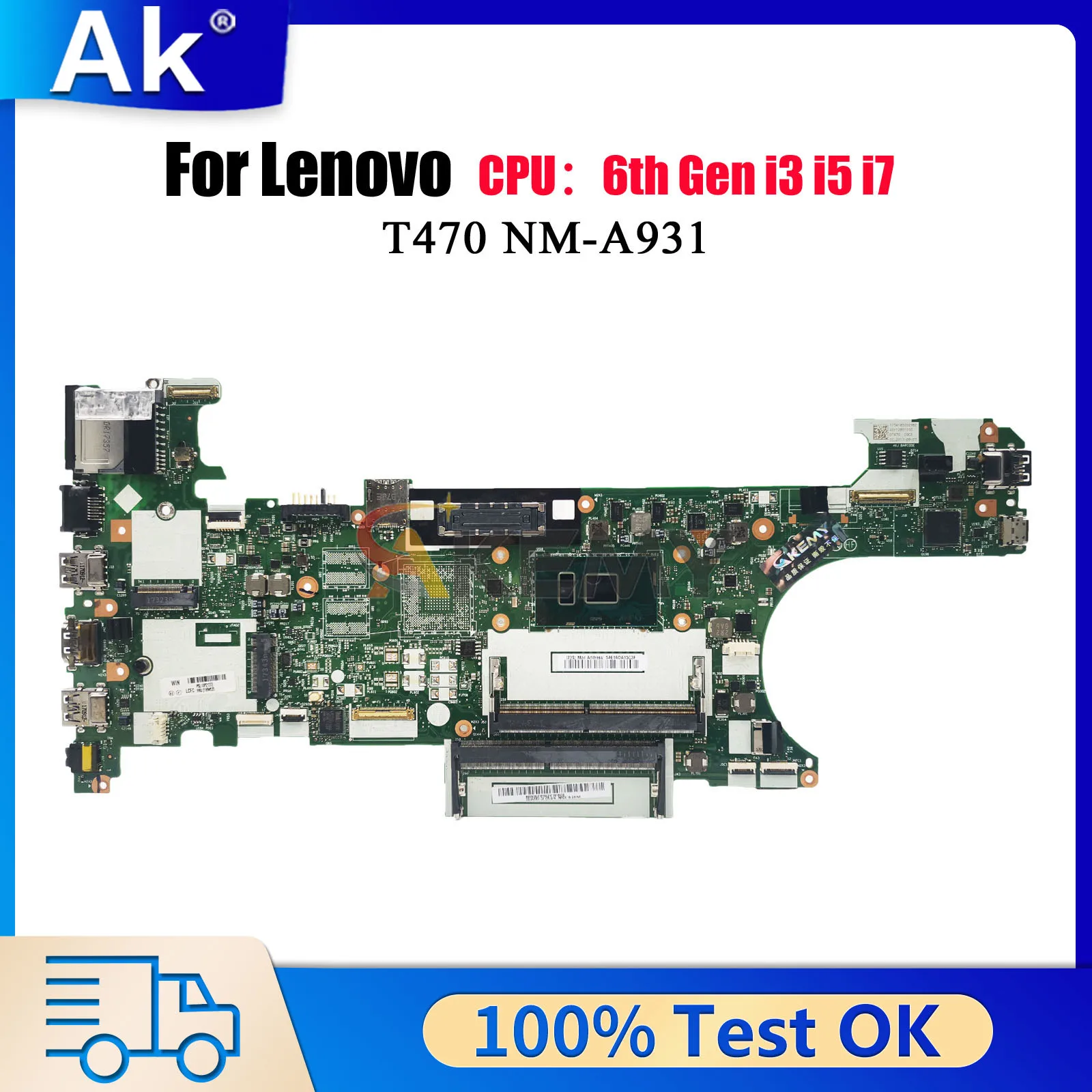 NM-A931 For Lenovo ThinkPad T470 with i5 i7 6th 7th Gen UMA Laptop Motherboard 100% Tested OK
NM-A931 For Lenovo ThinkPad T470 with i5 i7 6th 7th Gen UMA Laptop Motherboard 100% Tested OK