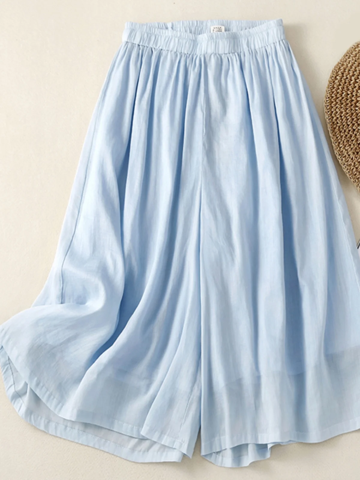 Japanese Style Loose Wide Leg Pants Skirt Women Elastic Waist Lightweight Casual Cotton Linen Seven-Foot Pants
Japanese Style Loose Wide Leg Pants Skirt Women Elastic Waist Lightweight Casual Cotton Linen Seven-Foot Pants