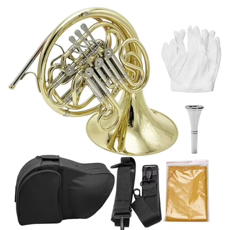Hooqu 4 Key Double Row French Horn Standard Four-button Double-row Horn For Beginners Examinations Professional Performance
Hooqu 4 Key Double Row French Horn Standard Four-button Double-row Horn For Beginners Examinations Professional Performance