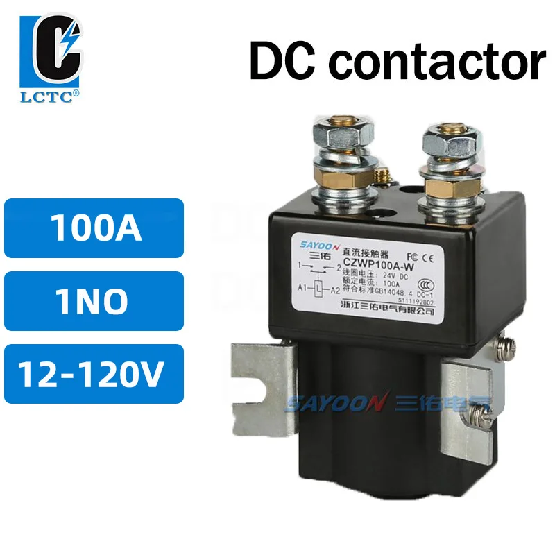 CZWP 100A DC Contactor one normally open Relay 12V 24V 36V 48V 60V 72V for Car Electric Forklift Trucks Ships Battery
CZWP 100A DC Contactor one normally open Relay 12V 24V 36V 48V 60V 72V for Car Electric Forklift Trucks Ships Battery