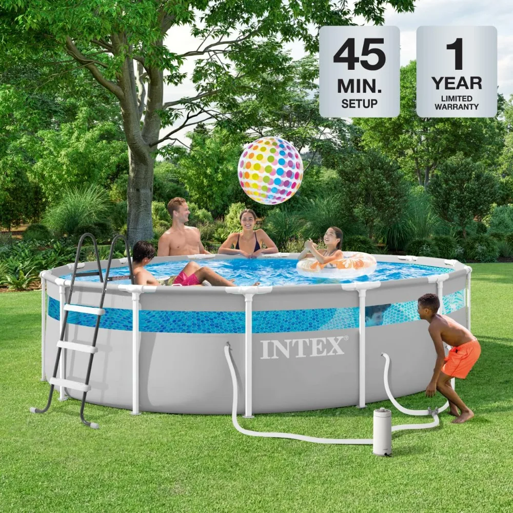 14ft X 42in Prism Frame Premium Above Ground Pool Set: Includes 1000 GPH Krystal Clear Cartridge, Customized
14ft X 42in Prism Frame Premium Above Ground Pool Set: Includes 1000 GPH Krystal Clear Cartridge, Customized
