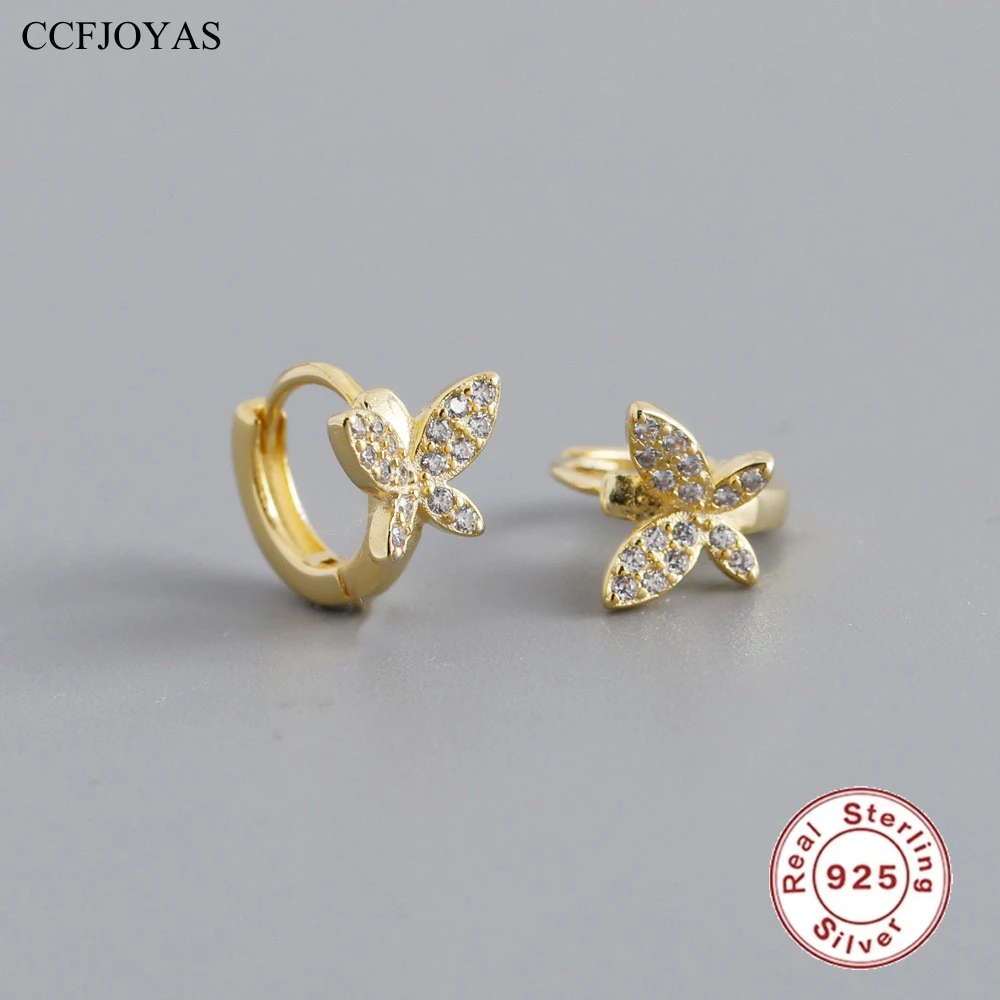 CCFJOYAS 925 Sterling Silver Butterfly-shaped Small Hoop Earrings for Women Cute Mini Super Shine Zircon Circle Earrings Jewelry
CCFJOYAS 925 Sterling Silver Butterfly-shaped Small Hoop Earrings for Women Cute Mini Super Shine Zircon Circle Earrings Jewelry