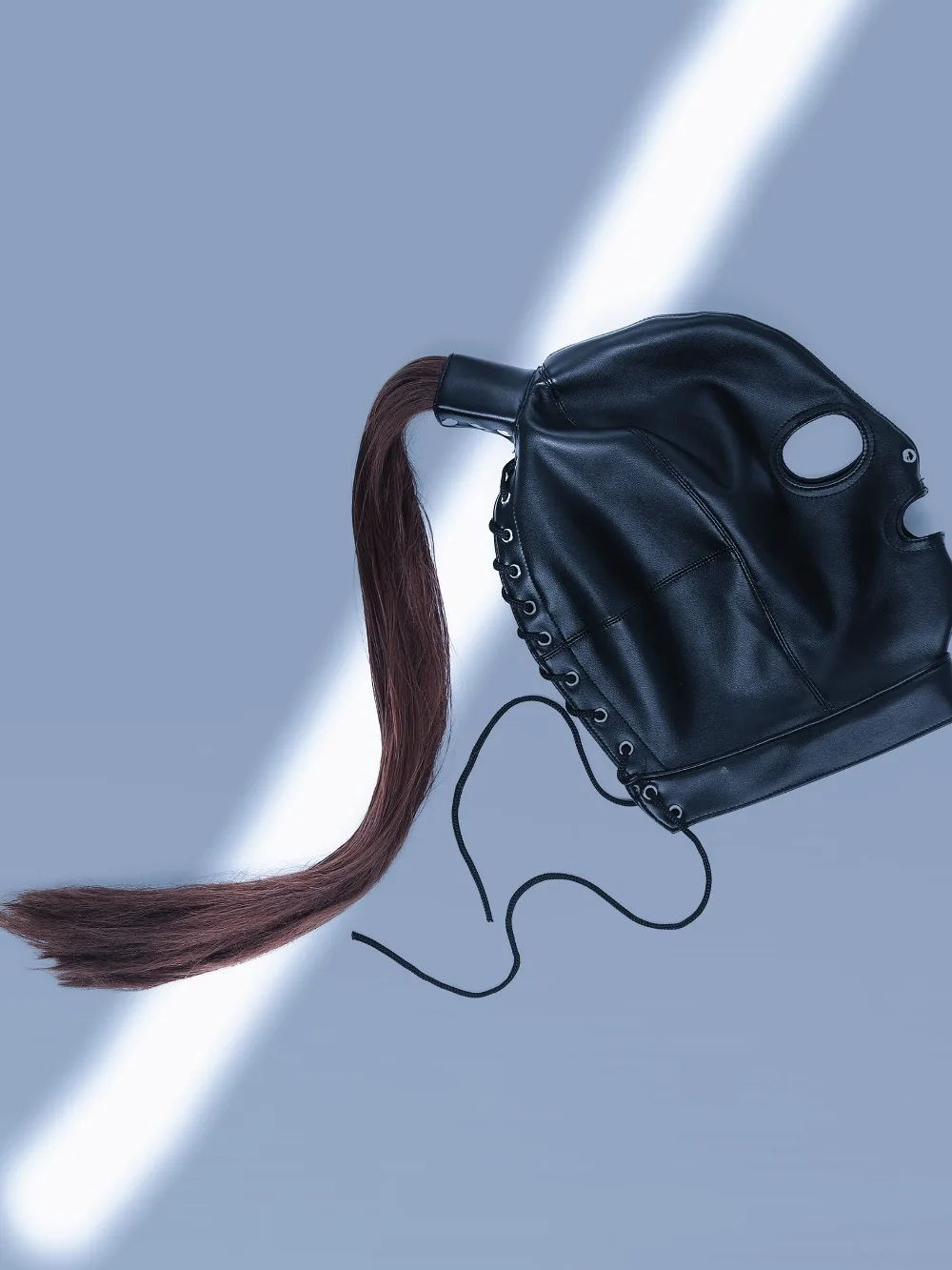 Mask Hood with Ponytail Open Eyes Leather Rubber Full Face Mask Hair Braid Strips Erotic Accessoires for Women Men
Mask Hood with Ponytail Open Eyes Leather Rubber Full Face Mask Hair Braid Strips Erotic Accessoires for Women Men