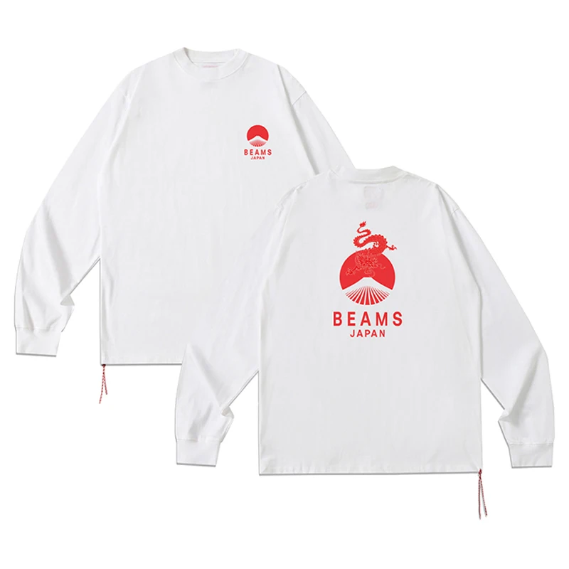 Japanese Trend Beams Long Sleeves Tee Dragon Pattern Letter Print Tops Men Women T Shirt One Day Shipped Out
Japanese Trend Beams Long Sleeves Tee Dragon Pattern Letter Print Tops Men Women T Shirt One Day Shipped Out