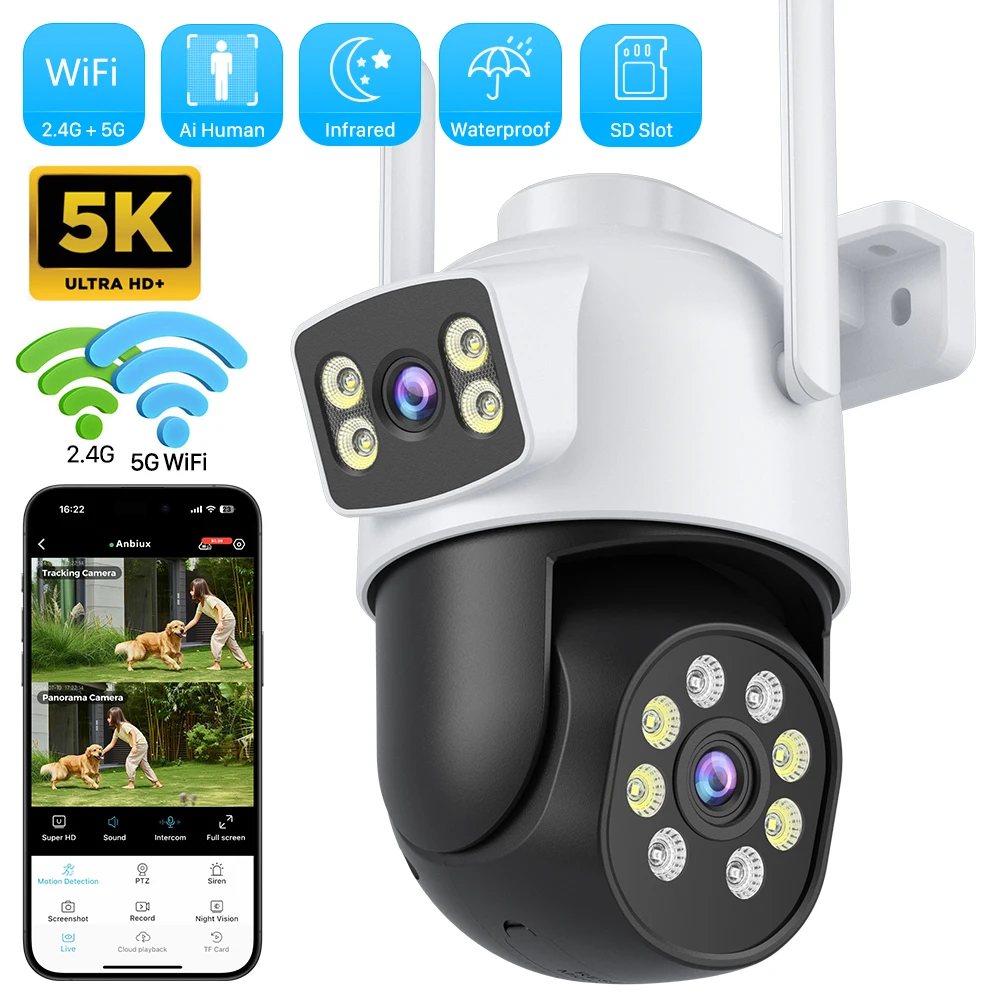 10-мегапиксельная PTZ Wi-Fi IP-камера с двумя объективами AI Обнаружение человека ONVIF 5K 2,4G/5G Wi-Fi Камеры видеонаблюдения Защита безопасности O-Kam Pro
10-мегапиксельная PTZ Wi-Fi IP-камера с двумя объективами AI Обнаружение человека ONVIF 5K 2,4G/5G Wi-Fi Камеры видеонаблюдения Защита безопасности O-Kam Pro
