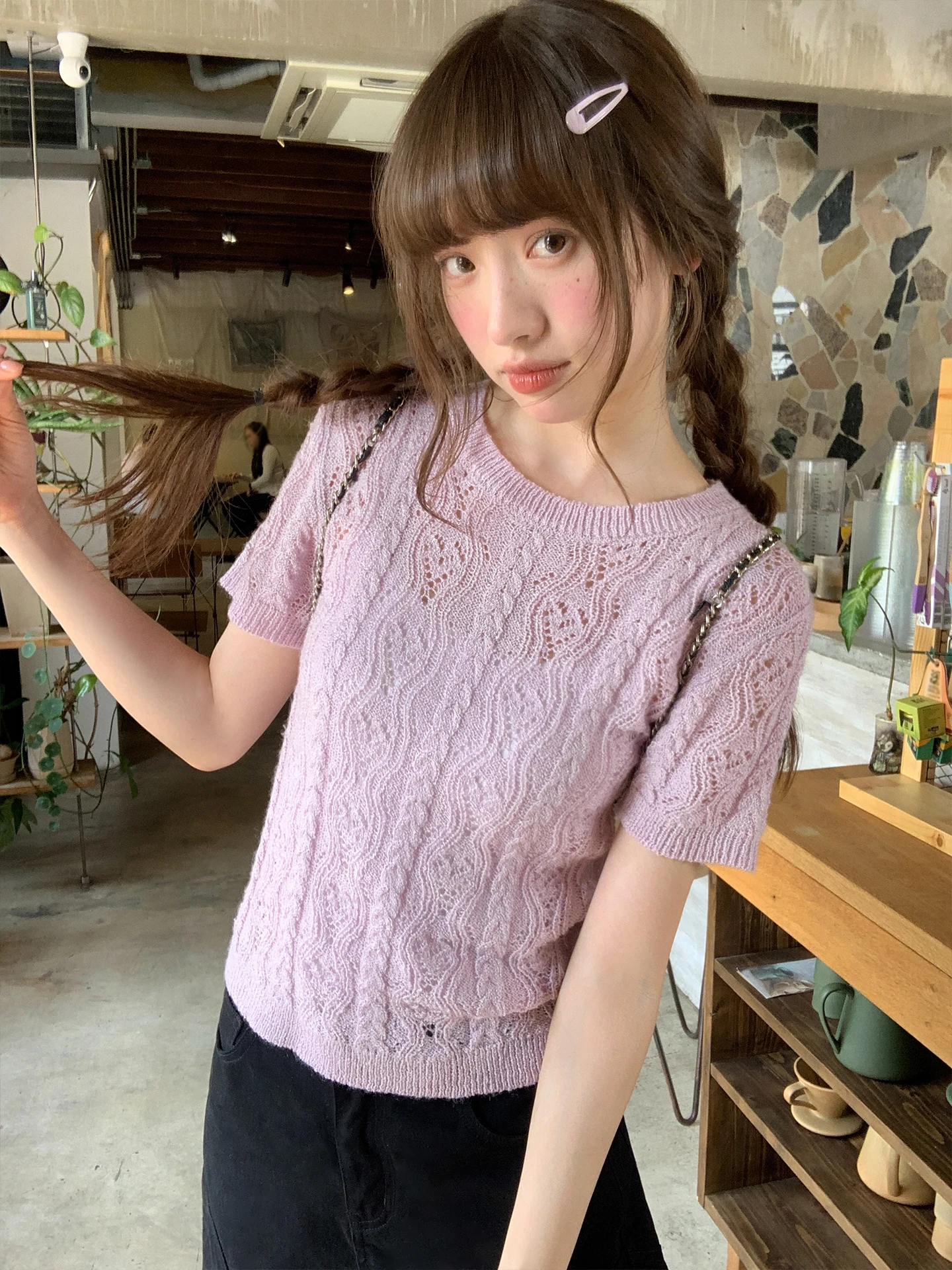 Classical Knitted Short Sleeve Sweater Hollow out Texture Design Loose Fit Daily Wear Ladies Fashion Summer Style by Cannon
Classical Knitted Short Sleeve Sweater Hollow out Texture Design Loose Fit Daily Wear Ladies Fashion Summer Style by Cannon