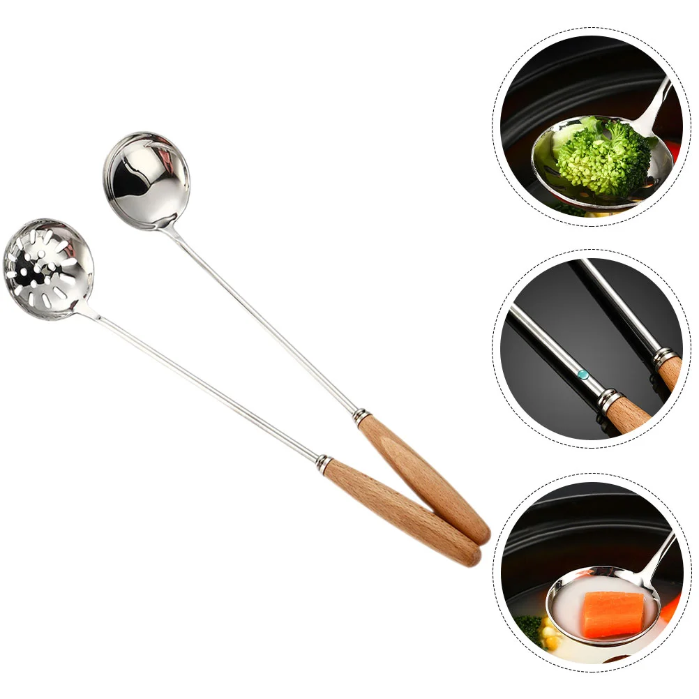 2Pcs StainlessSteel Soup Spoon HotPot Shabu Multifunctional CookingSlotted OilFilter KitchenLadle Household
2Pcs StainlessSteel Soup Spoon HotPot Shabu Multifunctional CookingSlotted OilFilter KitchenLadle Household