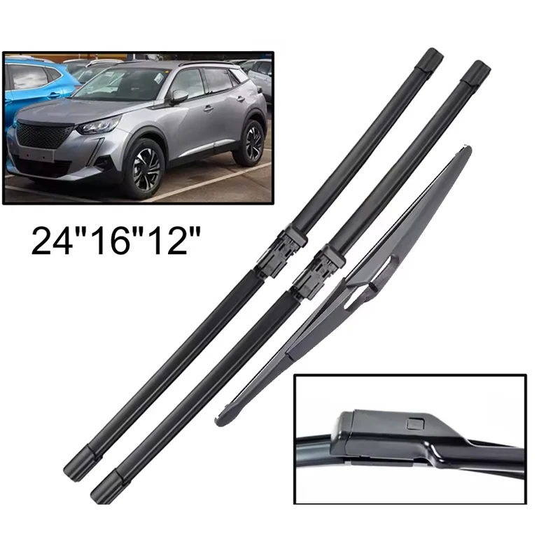 Wiper Front & Rear Wiper Blades Set For Peugeot 2008 P24 MK2 2019 - 2023 Windshield Windscreen Window Brushes 24"16"12"
Wiper Front & Rear Wiper Blades Set For Peugeot 2008 P24 MK2 2019 - 2023 Windshield Windscreen Window Brushes 24"16"12"