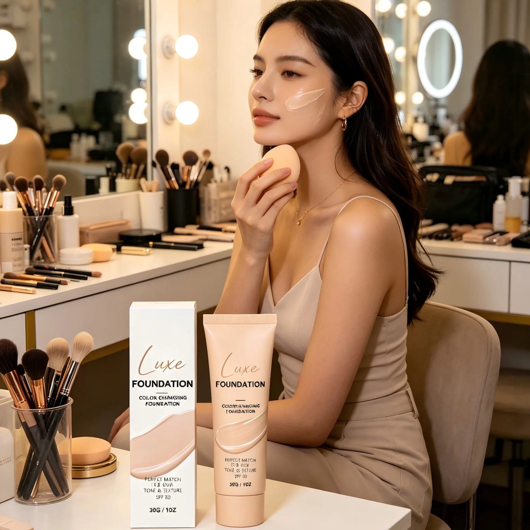 Spf 50 Colour Changing Foundation for Light to Medium Skin Tone Lightweight Natural Flawless Filter Makeup Luxe Foundation 30g
Spf 50 Colour Changing Foundation for Light to Medium Skin Tone Lightweight Natural Flawless Filter Makeup Luxe Foundation 30g