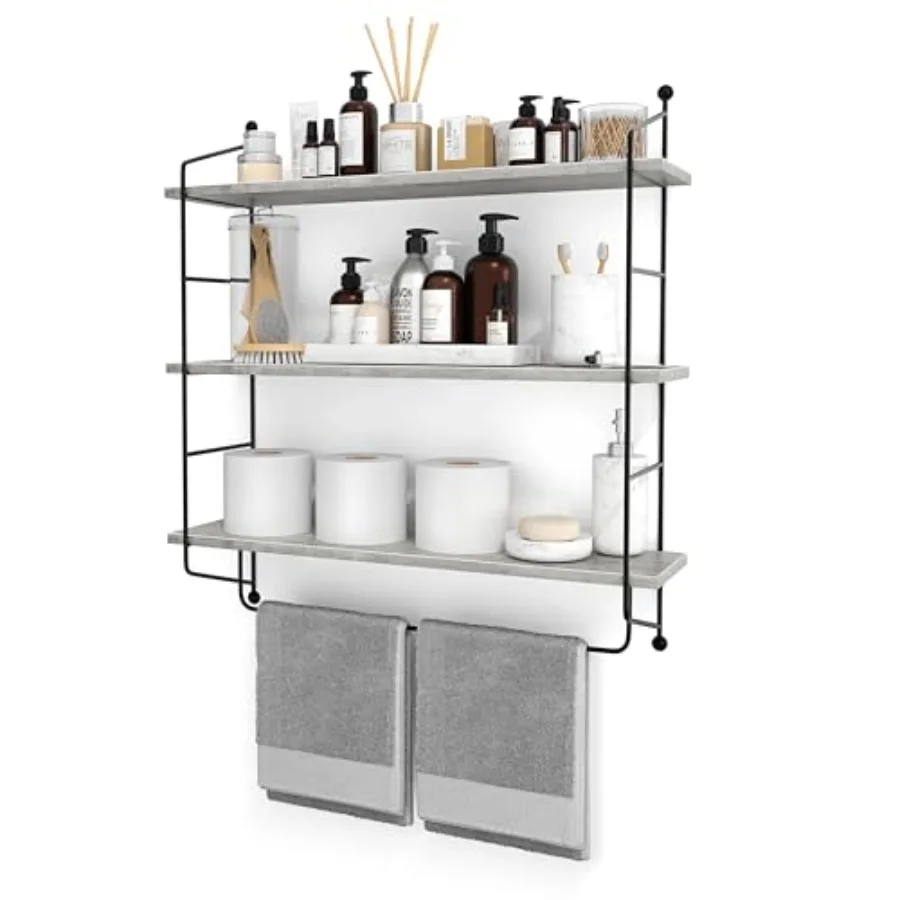 3-Tier Floating Bathroom Shelves for Wall - Wood Wall Storage for Towels, Over The Toilet Storage Cabinet, Gaming Floating Shel
3-Tier Floating Bathroom Shelves for Wall - Wood Wall Storage for Towels, Over The Toilet Storage Cabinet, Gaming Floating Shel