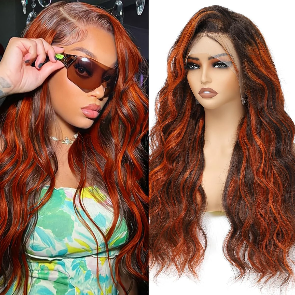 350 Ginger Brown Highlight Body Wave Lace Front Wigs Human Hair 13x4 13X6 Pre Plucked Highlight Ombre Ginger Orange HD Transparent Lace Frontal Wigs For Women 180% Density
350 Ginger Brown Highlight Body Wave Lace Front Wigs Human Hair 13x4 13X6 Pre Plucked Highlight Ombre Ginger Orange HD Transparent Lace Frontal Wigs For Women 180% Density