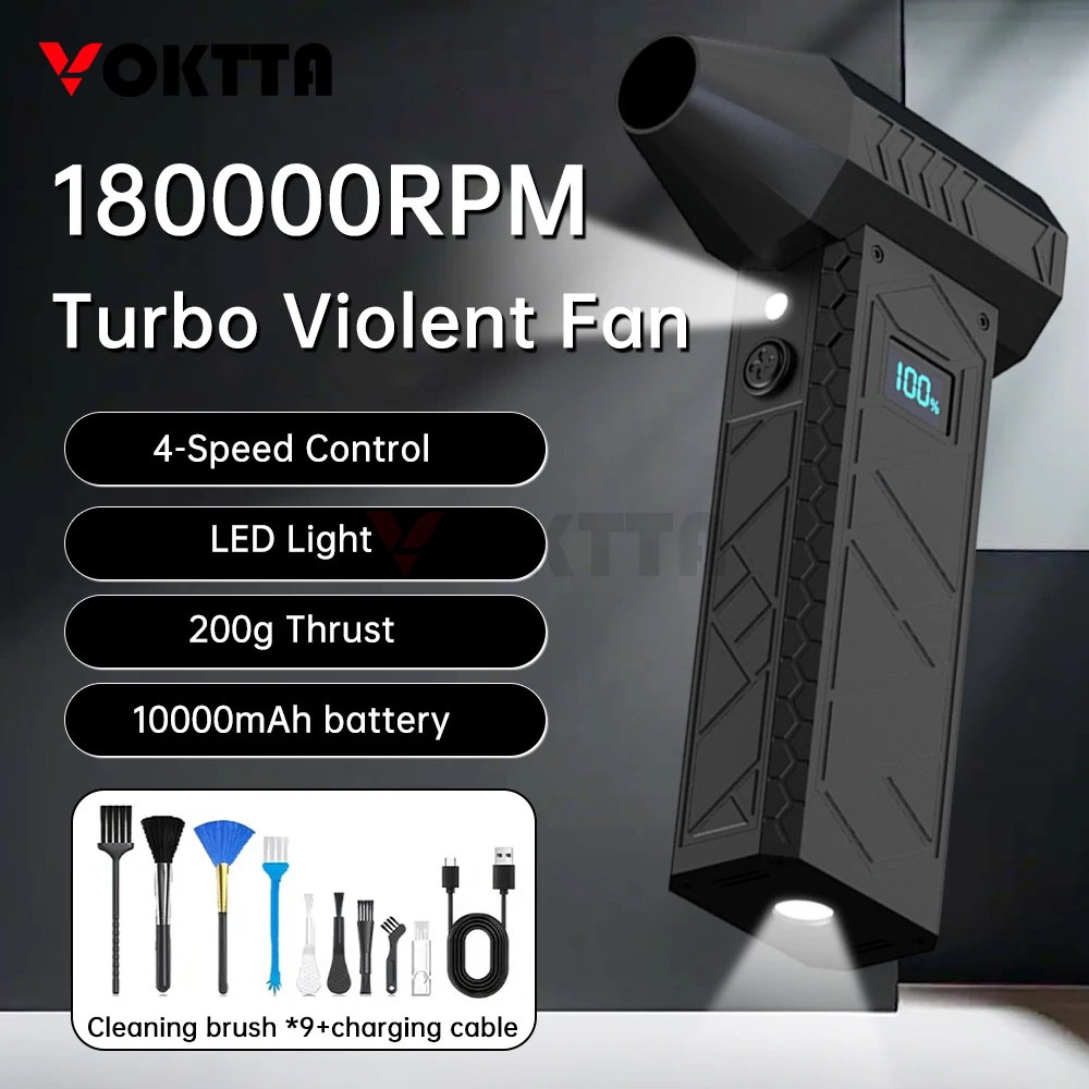 180000 RPM Mini Air Blower Handheld Electric Turbo Jet Fan Brushless Motor Violent Blower 52m/s Wind Speed Industrial Duct Fan
180000 RPM Mini Air Blower Handheld Electric Turbo Jet Fan Brushless Motor Violent Blower 52m/s Wind Speed Industrial Duct Fan