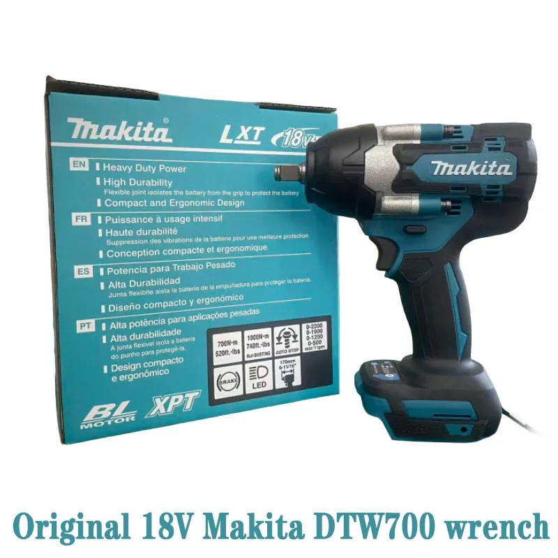 Genuine Japanese Makita impact wrench 18V electric tool DTW700 brushless 1000N.m high torque 1/2 auto repair air cannon
Genuine Japanese Makita impact wrench 18V electric tool DTW700 brushless 1000N.m high torque 1/2 auto repair air cannon