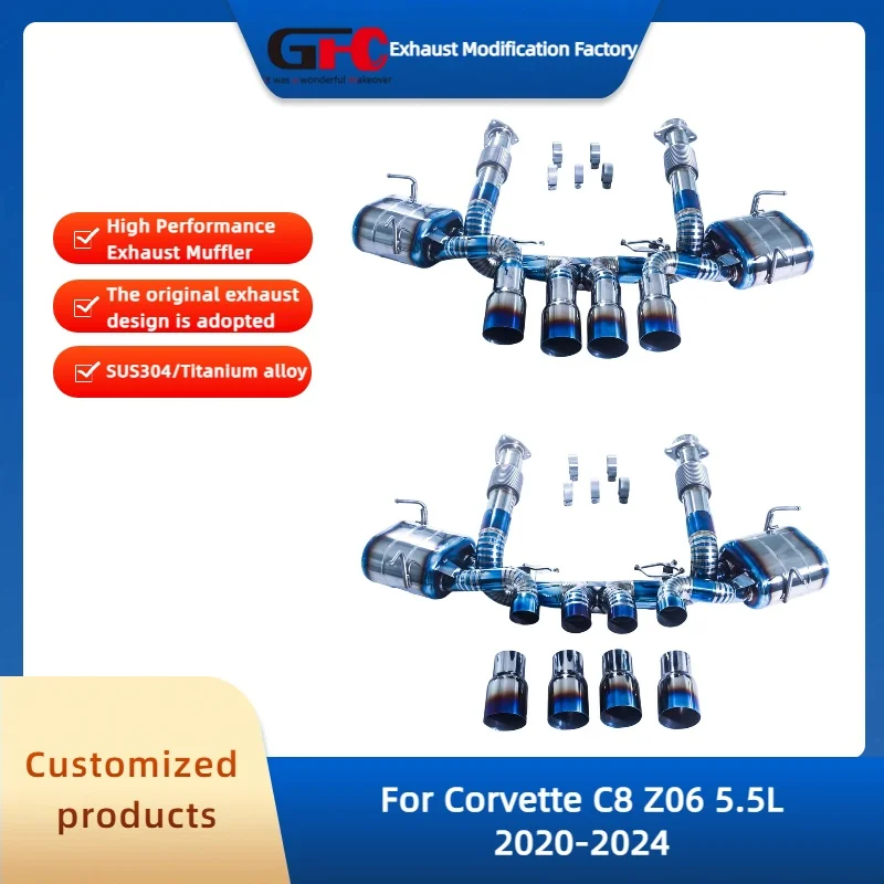 GFC Valvetronic Muffler for Corvette C8 Z06 5.5L 2020-2024 High-Performance Titanium Alloy Car Valve Exhaust Pipe
GFC Valvetronic Muffler for Corvette C8 Z06 5.5L 2020-2024 High-Performance Titanium Alloy Car Valve Exhaust Pipe