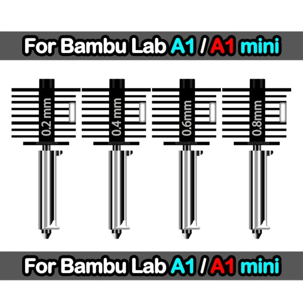 Hotend For Bambu Lab A1 mini Assembly Hotend Kit 0.2 0.4 0.6 0.8MM Replaceable Nozzle For 3D printer Bamboo Lab A1/A1 mini
Hotend For Bambu Lab A1 mini Assembly Hotend Kit 0.2 0.4 0.6 0.8MM Replaceable Nozzle For 3D printer Bamboo Lab A1/A1 mini