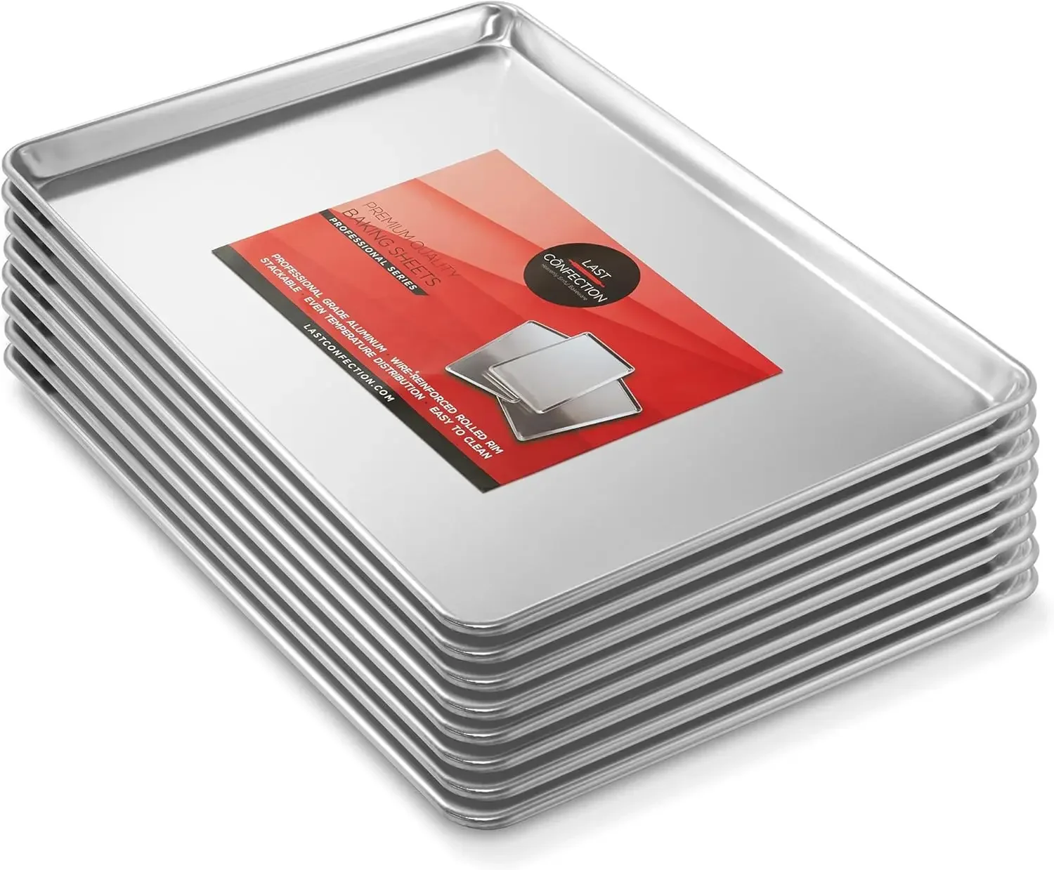 18" x 26" Commercial Grade Baking Sheet Pans, 8 Pack - Aluminum Full-Size Rimmed Cookie Sheet Trays
18" x 26" Commercial Grade Baking Sheet Pans, 8 Pack - Aluminum Full-Size Rimmed Cookie Sheet Trays