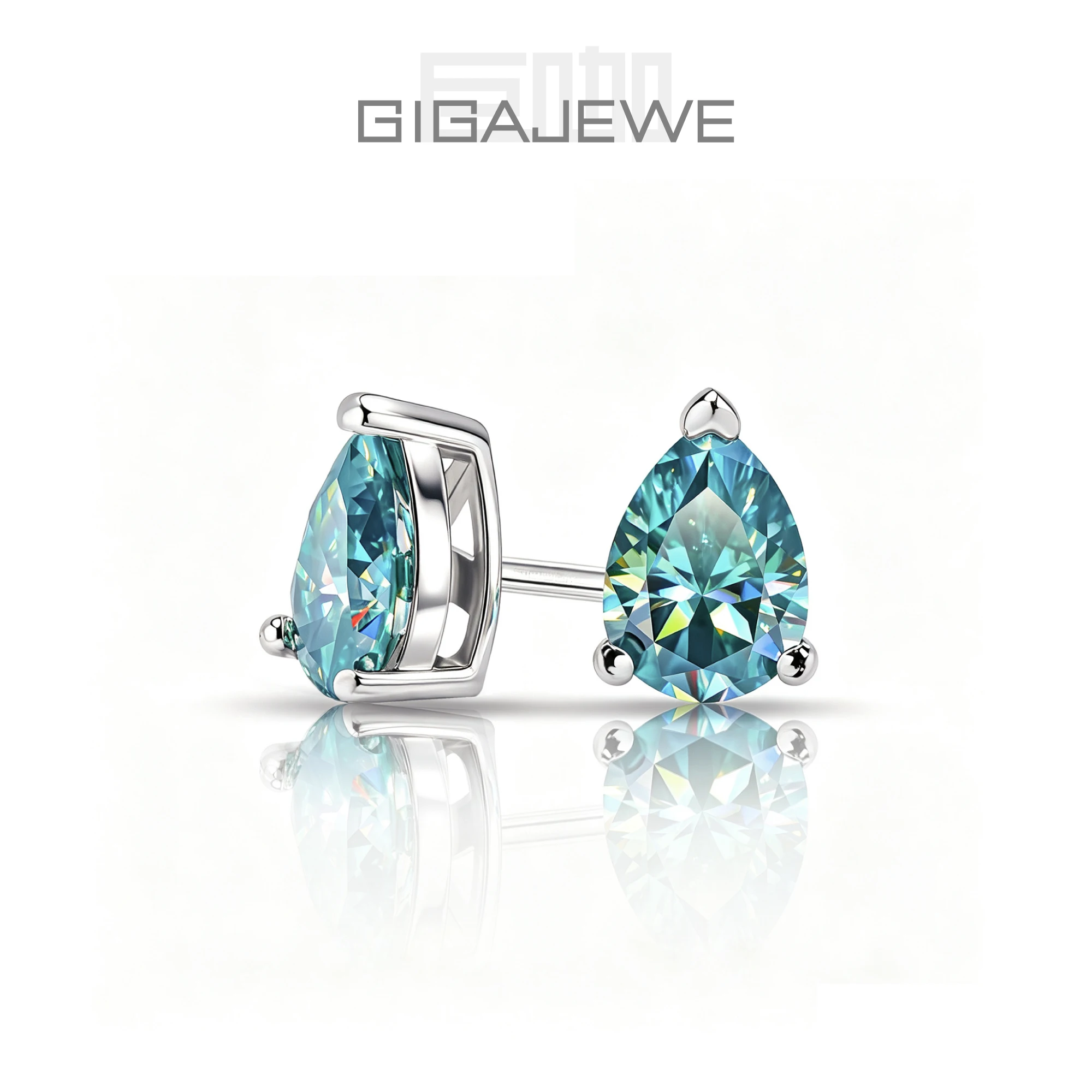 GIGAJEWE S925 Sterling Silver Pear Shaped Cyan Moissanite Stud Earrings 1.6ct 18K Gold Plated Fashion Luxury Wedding Party Fine
GIGAJEWE S925 Sterling Silver Pear Shaped Cyan Moissanite Stud Earrings 1.6ct 18K Gold Plated Fashion Luxury Wedding Party Fine