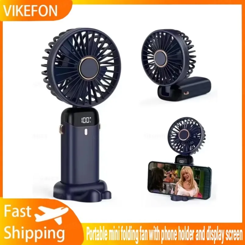 Portable Handheld Fan Foldable Neck Hanging Fan with Phone Stand and Display Screen Pocket Fan 5 Speed for Home Office Outdoor
Portable Handheld Fan Foldable Neck Hanging Fan with Phone Stand and Display Screen Pocket Fan 5 Speed for Home Office Outdoor