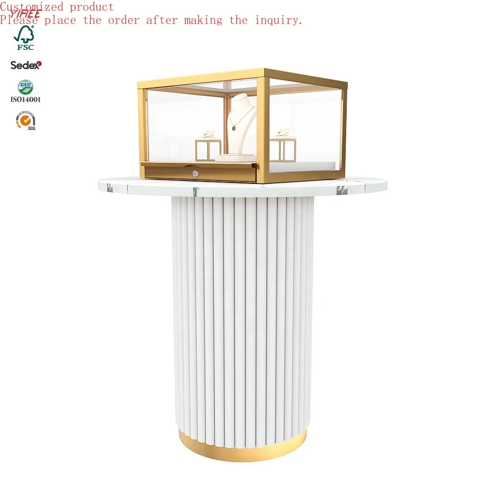 Custom.Brand Ring Store Lock Led Metal Marble White Gold Counter Top Glass Lighted Jewelry Showcases Display case
Custom.Brand Ring Store Lock Led Metal Marble White Gold Counter Top Glass Lighted Jewelry Showcases Display case