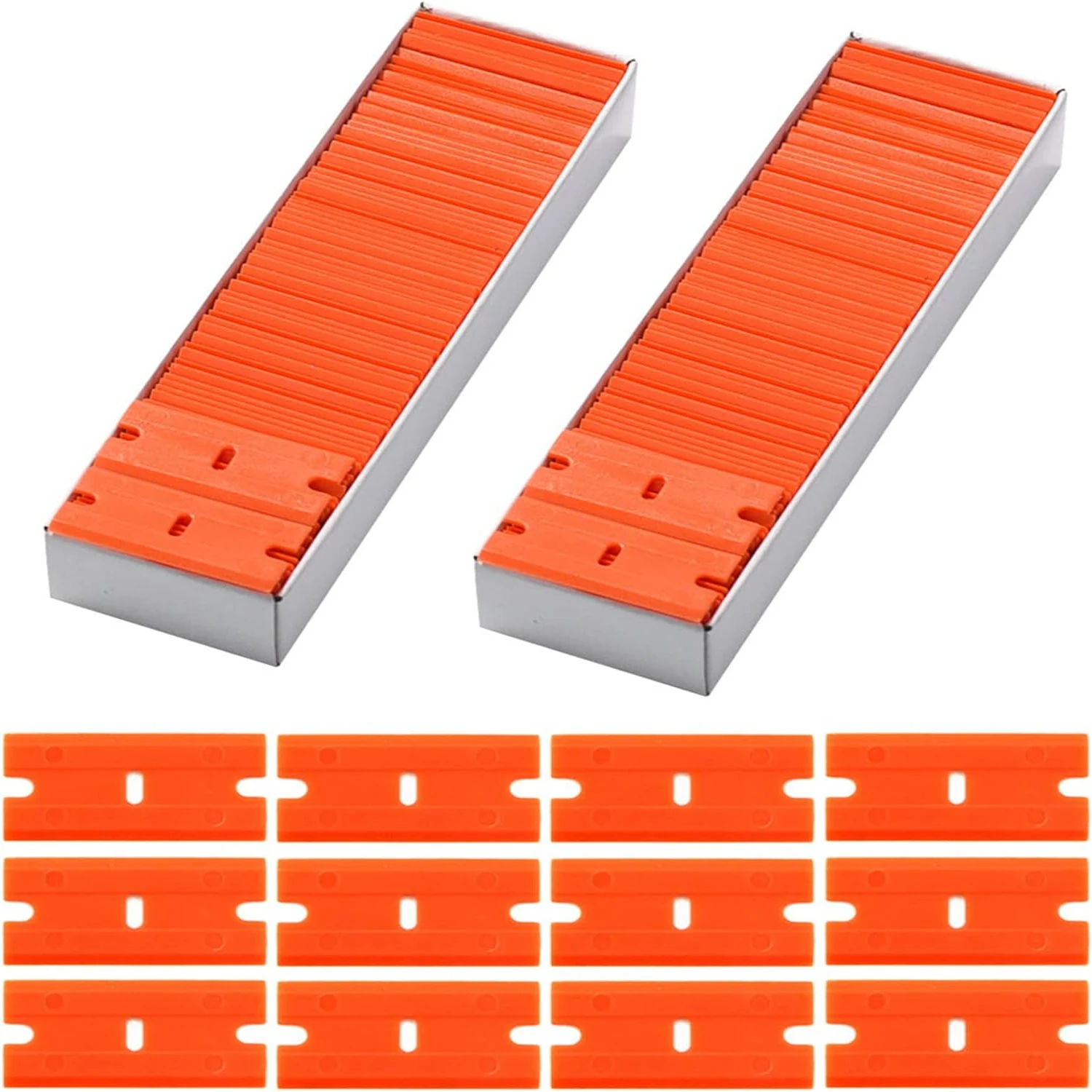 Efficiently Clean Glass with FOSHIO Durable Double Edged Plastic Razor Blades - Pack of 200. Sharp Blades Ideal for Safety Glass
Efficiently Clean Glass with FOSHIO Durable Double Edged Plastic Razor Blades - Pack of 200. Sharp Blades Ideal for Safety Glass