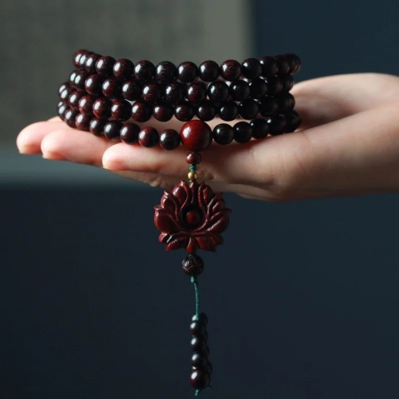 African -leaf rosewood , size 0.8/108 pieces, paired with small flower beads, multi-loop wooden bracelet for co
African -leaf rosewood , size 0.8/108 pieces, paired with small flower beads, multi-loop wooden bracelet for co