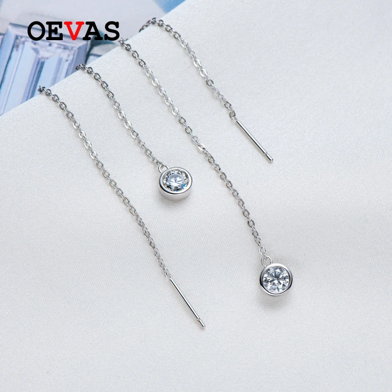 Женские серьги-кисточки OEVAS, серебро 100% пробы, 925 пробы, карат, Муассанит, блестящие ювелирные украшения для свадебной вечеринки
Женские серьги-кисточки OEVAS, серебро 100% пробы, 925 пробы, карат, Муассанит, блестящие ювелирные украшения для свадебной вечеринки