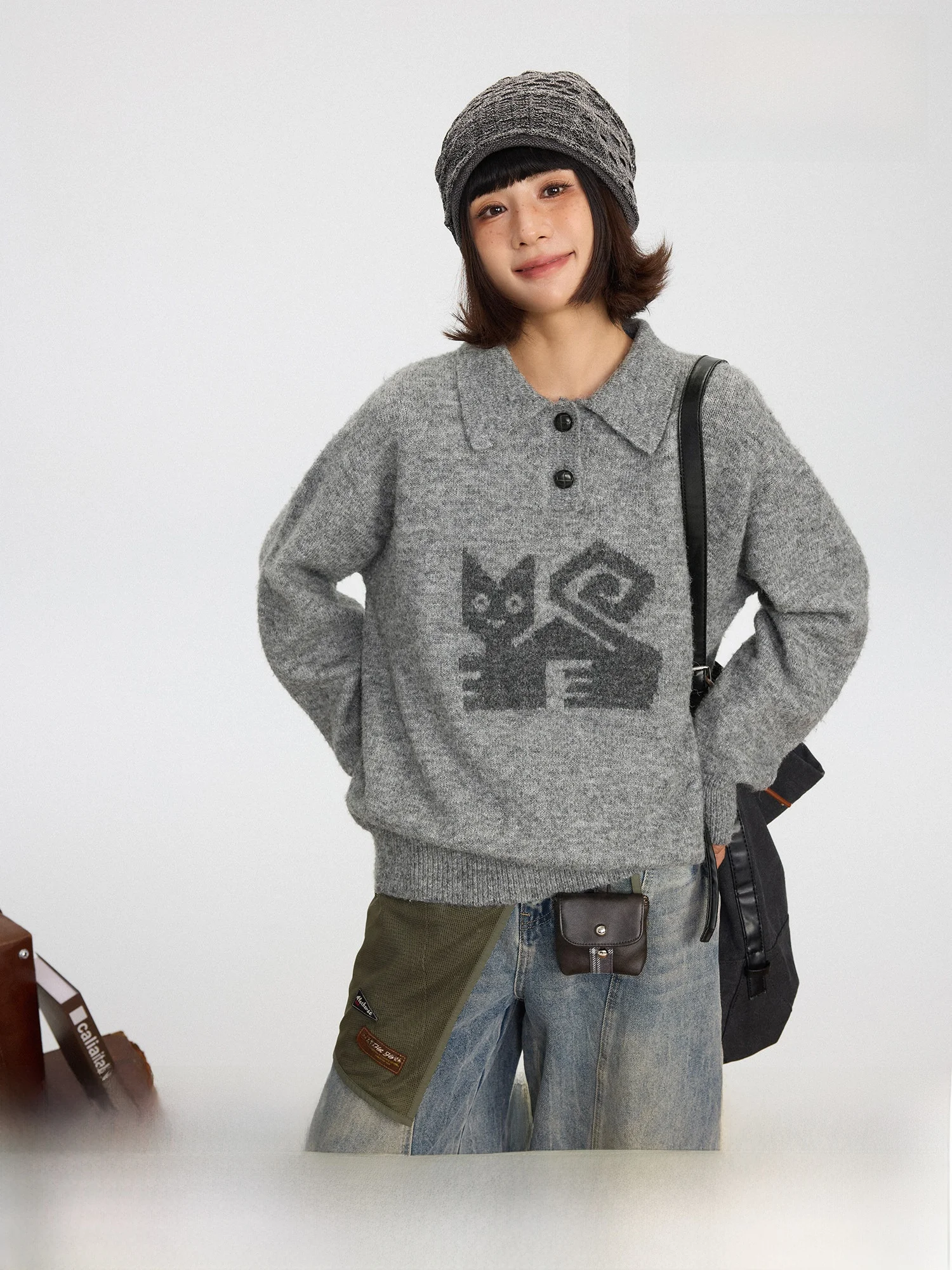 Loose Casual Knitted Pattern Collar Sweater Sweet Sle Polyester Acrylic Blend Long Sve Autumn Winter Women's Top
Loose Casual Knitted Pattern Collar Sweater Sweet Sle Polyester Acrylic Blend Long Sve Autumn Winter Women's Top