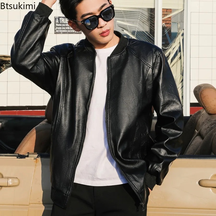 New Spring Autumn Men's PU Leather Jackets Fashion Baseball Collar Business Casual Coats High-end Men's Leather Bomber Jackets
New Spring Autumn Men's PU Leather Jackets Fashion Baseball Collar Business Casual Coats High-end Men's Leather Bomber Jackets