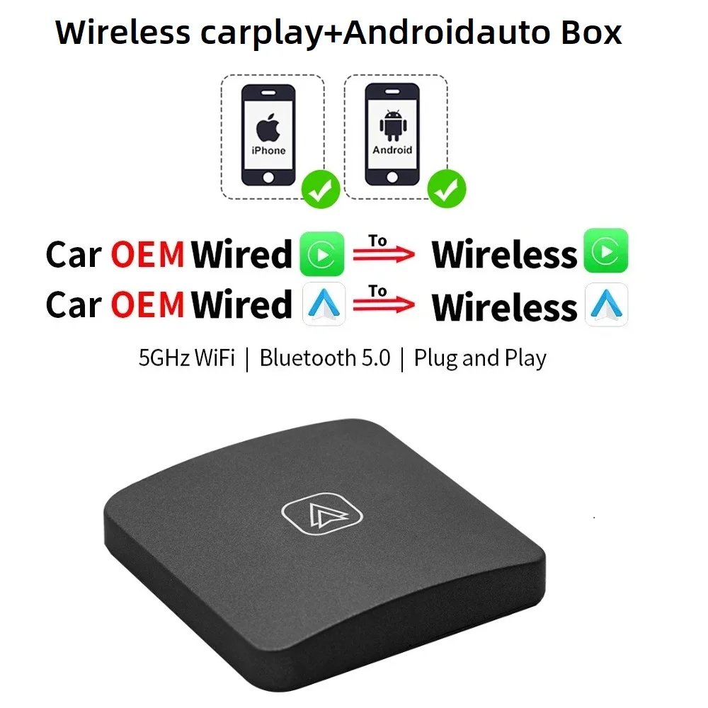 2-in-1 Intelligent Car Interconnect Box Original Wired to Wireless for Apple Carplay And Android Auto
2-in-1 Intelligent Car Interconnect Box Original Wired to Wireless for Apple Carplay And Android Auto