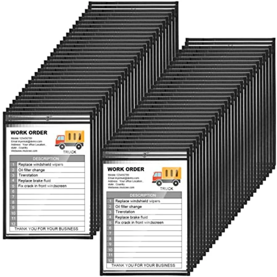 80 Pack Dry Erase Pockets Reusable Clear Job Ticket Holders Plastic Sleeves Shop Ticket Holders Order Sheet Protectors for Work
80 Pack Dry Erase Pockets Reusable Clear Job Ticket Holders Plastic Sleeves Shop Ticket Holders Order Sheet Protectors for Work